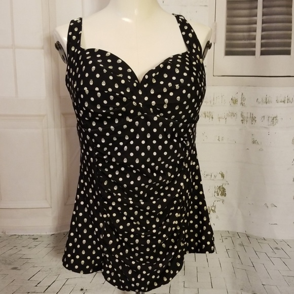 torrid Other - Skulls and polka dots bathing suit top.